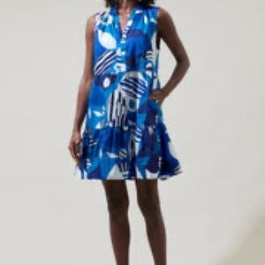 Sugarlips Vibrant Blue Patterned Mini Dress